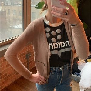 J. Crew zip wool & cashmere cardigan sweater